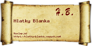 Hlatky Blanka névjegykártya